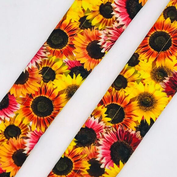 Set of 2 Refrigerator Handle Covers, Reversible, Bright Fall Sunflowers 14x5 - Picture 1 of 4